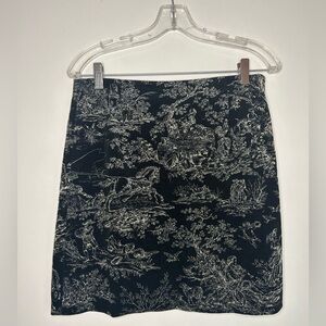 Vintage Anne Taylor black and white patterned corduroy mini skirt, Women’s 8